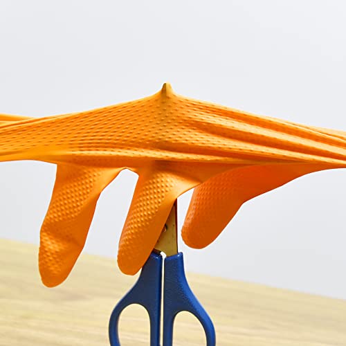 TitanFlex Thor Grip Heavy Duty Industrial Orange Nitrile Gloves, 8-mil, Gloves Disposable Latex Free with Raised Diamond Texture Grip, Powder Free, Rubber Gloves, Mechanic Gloves,1000-ct Case (XL)