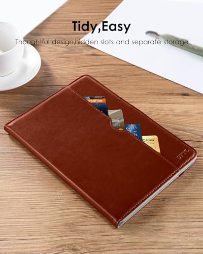 DTTO for iPad 9.7 Inch 5th/6th Generation 2018/2017 Case with Apple Pencil Holder, Premium Leather Folio Stand Cover Case for Apple iPad 9.7 inch, Also Fit iPad Pro 9.7/Air 2/Air - Blossom