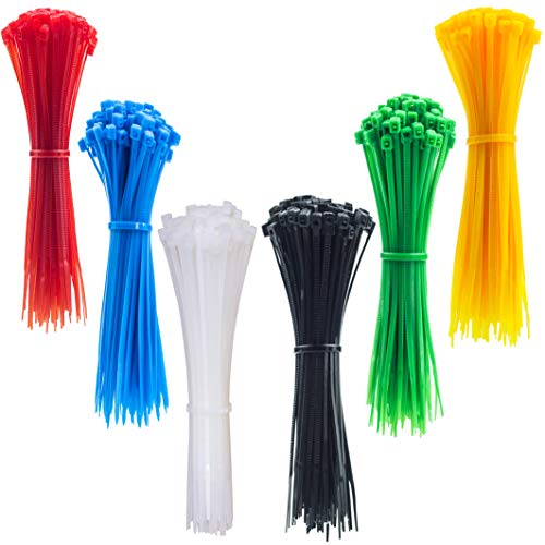 4 Inch Thin Zip Ties (Tying Length 2.8"), 120pcs Clear Nylon Cable Ties, 6 Multi-colors