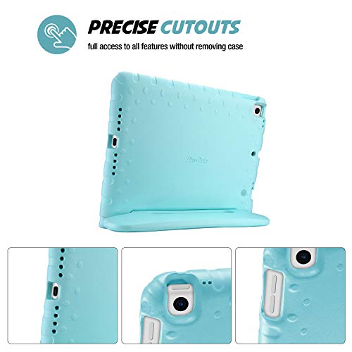ProCase Kids Case for iPad 9th Generation/iPad 8/iPad 7, iPad 10.2 Case 2021 2020 2019/iPad Air 10.5/iPad Pro 10.5 Kids Case, Shockproof Lightweight Case with Convertible Handle Stand-Aqua