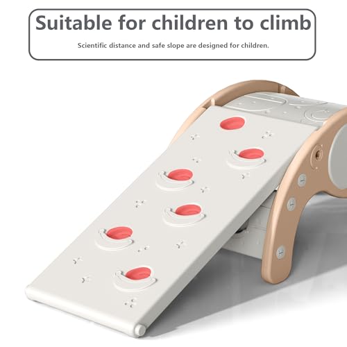 Children's Indoor Climbing Slideway Swing Playground 4-in-1 Function: Slide, Rock Climbing, Balance Board and Cradle Safe and Solid Montessori Toys Orange(1 Climbing Frame+1 Sliding Plate)