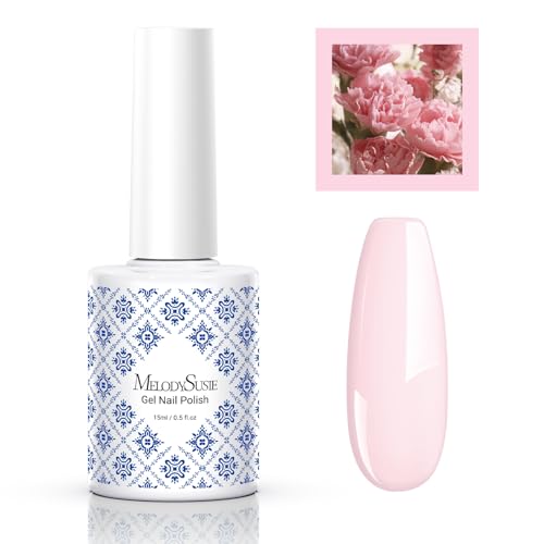 MelodySusie Fleurwee Plant-based UV Gel Nail Polish, Hema Free, 21 Non-Toxic, Light Orange P46 Long Lasting No Chip, Summer Color 2024 Finger Toe Nail Polish, Nail Art Salon Manicure at Home 0.5 Fl Oz