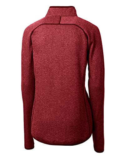 Cutter & Buck womens Mainsail Full Zip Fleece Jacket, Cardinal Red Heather, X-Small US