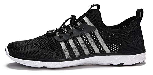 SUOKENI Men's Quick Drying Slip On Water Shoes for Beach or Water Sports Blackwhite,Size:US 7/EU 40