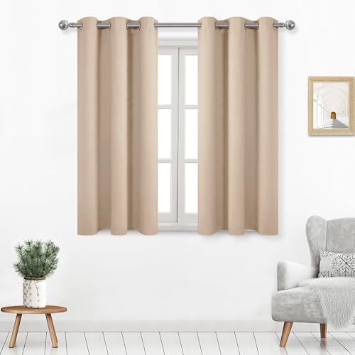 DWCN 72 Inches Blackout Curtains for Living Room, Room Darkening Thermal Insulated Bedroom Curtains W38 x L72 Inch Length, Set of 2, Light Blue
