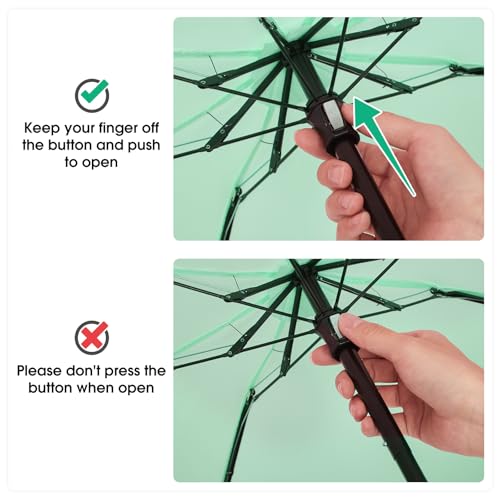 G4Free Compact Travel Umbrella UPF 50+ UV Protection Sun Blocking Mini Umbrellas for Men and Women(Light Green)