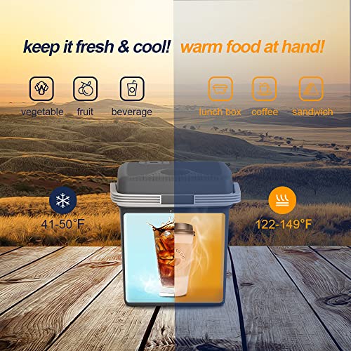 TREFAN Electric Cooler & Warmer28QT/26L, Portable Car Fridge (48℉~139℉), Car Cooler Plug in Mini Fridge, Electric Car Coolers for Vehicles AC/DC,12V Refrigerator for Car, Travel, Camping,Truck