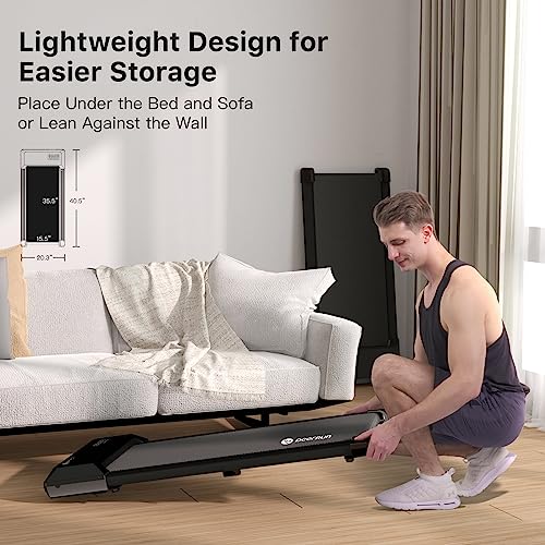 Walking Pad, 2 in 1 Treadmills for Home with Remote Control, Under Desk Treadmill Office Quiet, Portable Treadmill with Installation-Free and in LED Display
