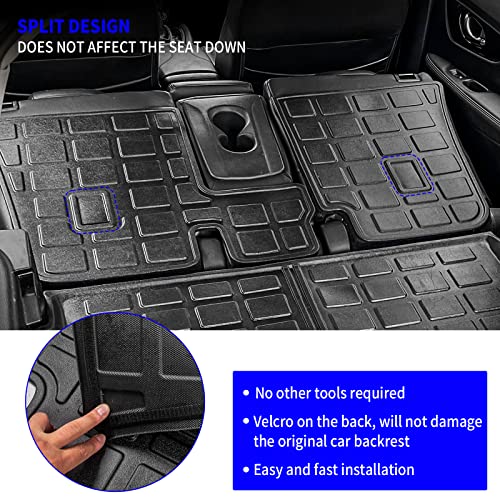 Rongtaod Cargo Mat Compatible with 2014-2020 Nissan Rogue Trunk Mat Cargo Liner All Weather Back Seat Cover Protector 2019 Rogue Accessories (Backrest Mats+Trunk Mat)