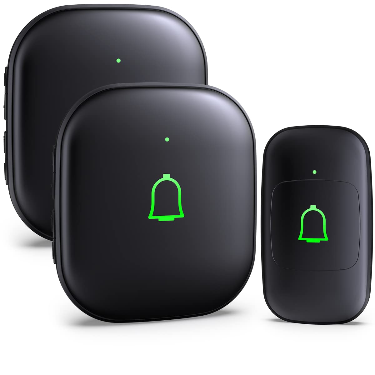 Doorkit Wireless Doorbell with 2 Receivers IP66 Waterproof 1000 Feet with 32 Chimes 115dB 7 volume levels Mute Mode & LED Flash Doorbell Ringer Wireless for Kids Room Teachers Classroom Home Office