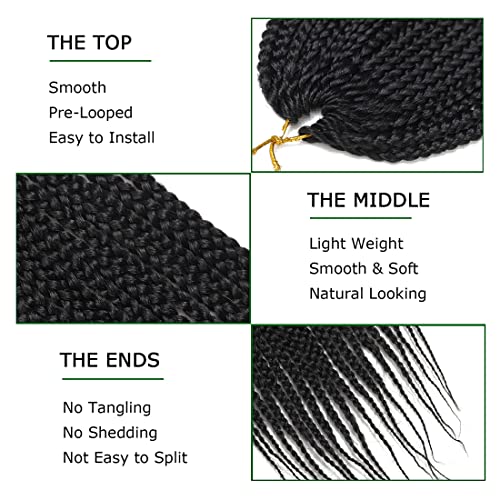 Crochet Box Braids Hair pre looped Goddess Box Braids Crochet Braiding Hair 7 Packs Crochet Box Braids 3x Box Braids Crochet Hair (18 inch, TGRAY)