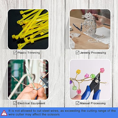 NICE-POWER 5 Inch Wire Cutter, Zip Tie Cutters Micro Flush Cutter Precision Wire Clippers Hobby Snips Small Side Cutting Pliers for cutting small wires, models, jewelry making,Floral Art,3d Print(Red)