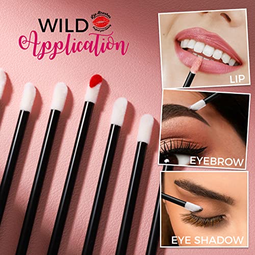 Teenitor 600 Pcs Disposable Lip wands Lip Applicators Disposable, Lipstick Testers Wands Lint Free Applicators for Makeup Lip Brushes Wands Makeup Beauty Tool Black