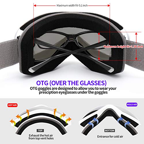 Supertrip Snow Ski Goggles Anti-Fog 100% UV Protection Snowboard Skiing Goggles