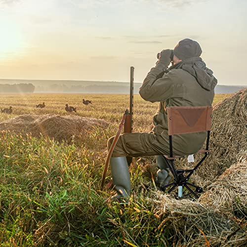 ARROWHEAD OUTDOOR 360° Degree Swivel Hunting Chair Stool Seat, Perfect for Blinds, No Sink Feet, Supports up to 450lbs, Carrying Case, Steel Frame, Fishing, High-Grade 600D Canvas, USA-Based Support