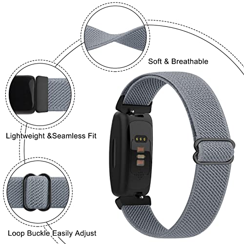 Vancle Bands for Fitbit Inspire 2 Bands, Compatible with Fitbit Inspire 2 / Inspire HR/ Inspire band for Women & Fitbit Ace 3 / Ace 2 for Children, Soft Loop Breathable Stretchy Straps (Black+Blue