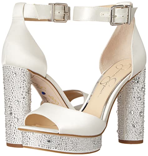 Jessica Simpson Women's Everyn Platform Sandal Heeled, White, 12