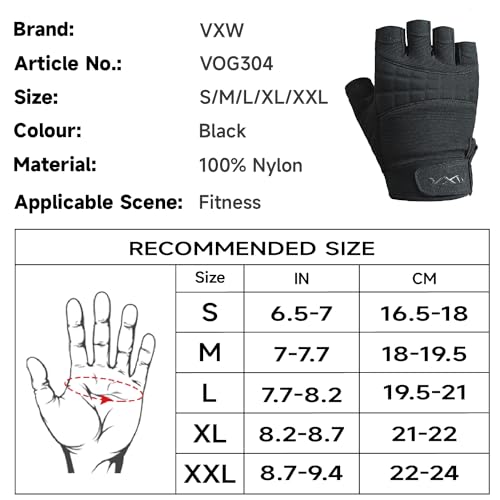 VXW Workout Gloves for Men and Women, Exercise Gloves for Weight Lifting, Cycling, Gym, Training, Fitness Breathable and Snug Fit(Small)