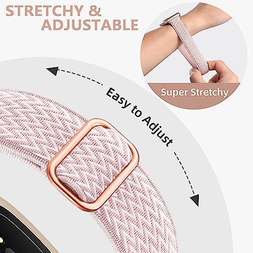 Adorve Compatible with Fitbit Sense Bands/Sense 2/Versa 3/Versa 4 Bands for Women Men, Adjustable Breathable Elastic Nylon Solo Loop Replacement Straps for Fitbit Versa 4/Versa 3/Sense 2/Sense Watch