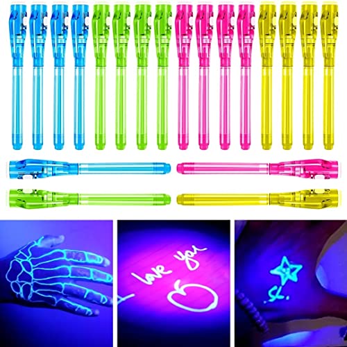 ENJOCASES 20 Pieces Invisible Ink Pen with UV Light Spy Pen Magic Marker for Kids Party Favors Ideas Gifts Easter Day Halloween