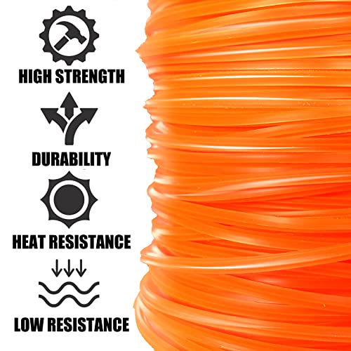 COSY GARDEN TOOLS String Trimmer Line, Commercial Grade Orange Pentagon Weed Eater String, Premium Nylon Universal 0.080" Diameter x 1LB, by 525 Foot