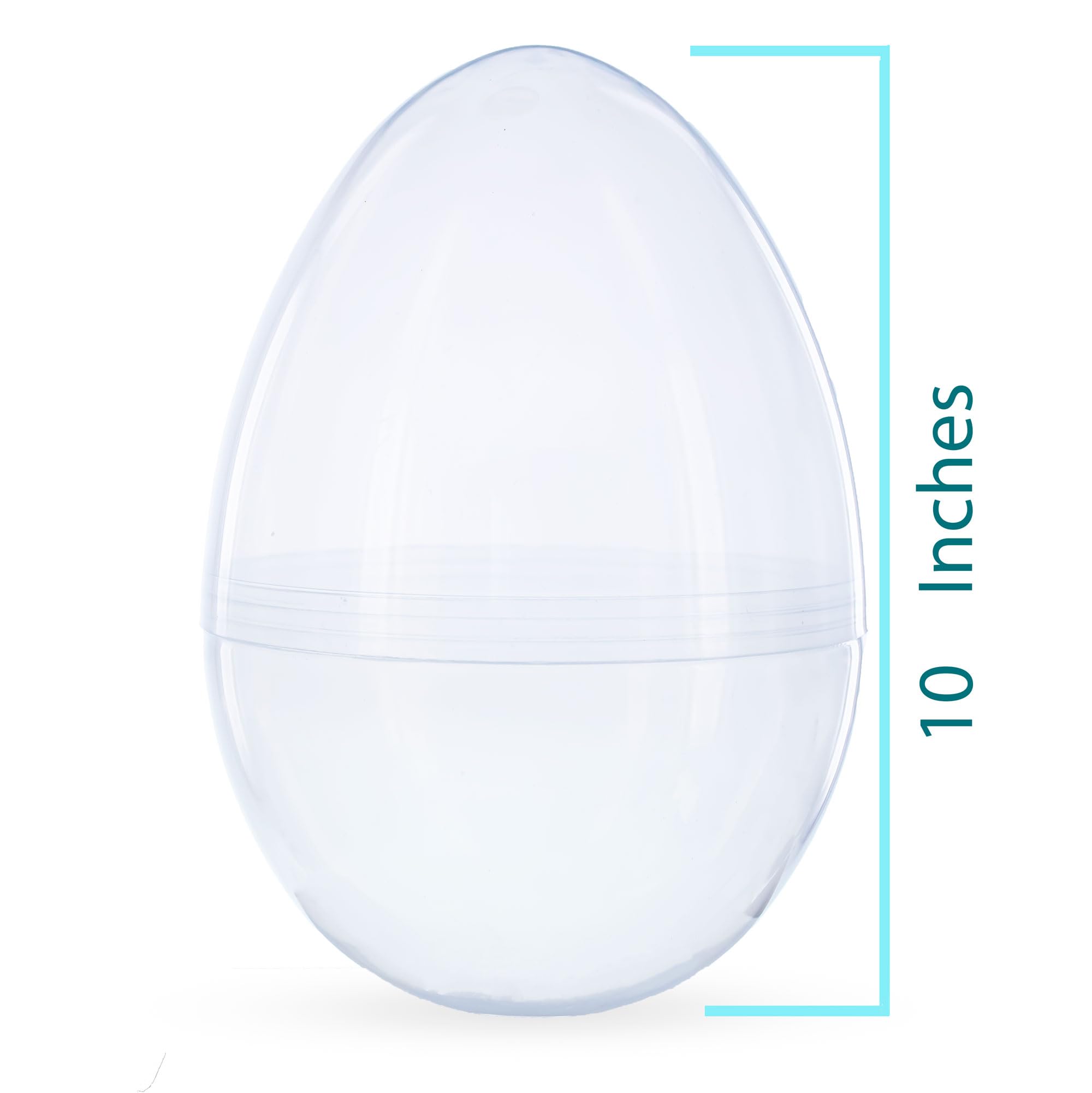 BestPysanky Set of 2 Giant Transparent Jumbo Size Clear Plastic Easter Eggs 10 Inches