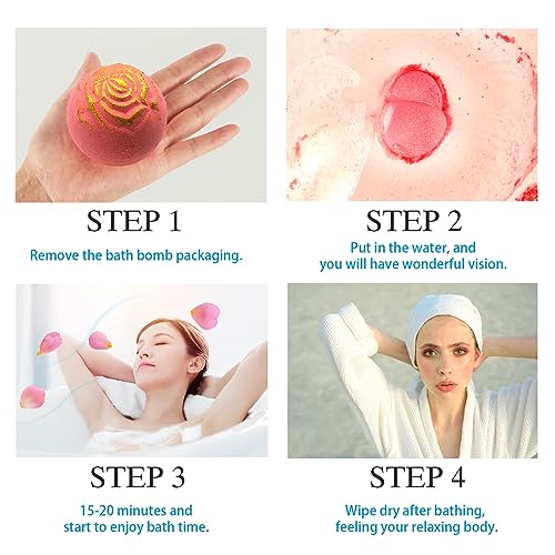 8 PCS Valentines Day Bath Bombs for Girlfriend Kids Girls, Bubble Bath Women, Natural Bath Bomb Gift Set - Handmade BathBombs Moisturize Fizzy, Spa for Mom, Christmas Mothers Day Birthday