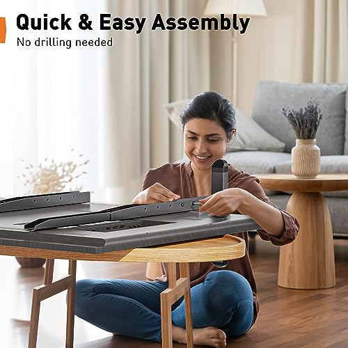 Perlegear TV Stand Steel TV Legs for Most 37–82 Inch Flat or Curved TVs up to 110 lbs, Height Adjustable TV Feet Suitable for Soundbar, Universal Tabletop TV Stand Base Max VESA 800 x 500mm, PGTVS20