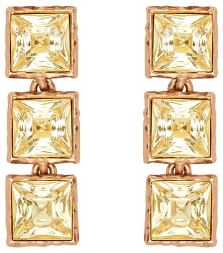 Oscar de la Renta, Large Stone Tennis Earrings, Jonquil