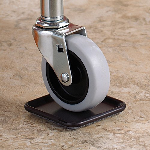 SoftTouch 2 1/2'' Square Reusable Carpet Bottom Furniture Caster Cups to Protect Hardwood & Super Sliders 3 1/2'' x 6'' Oval Reusable Furniture Sliders for Hard Surfaces