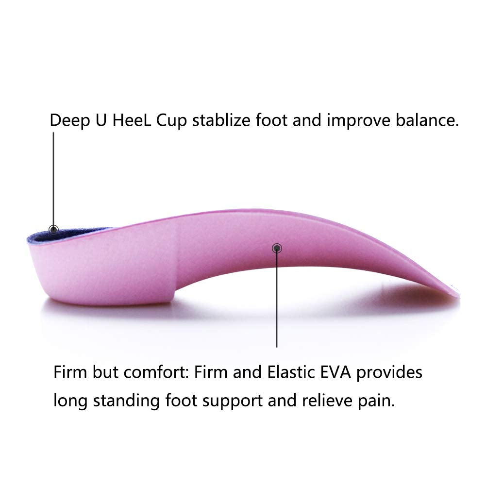 PCSsole’s 3/4 Orthotics Shoe Insoles High Arch Supports Shoe Insoles for Plantar Fasciitis, Flat Feet, Over-Pronation, Relief Heel Spur Pain