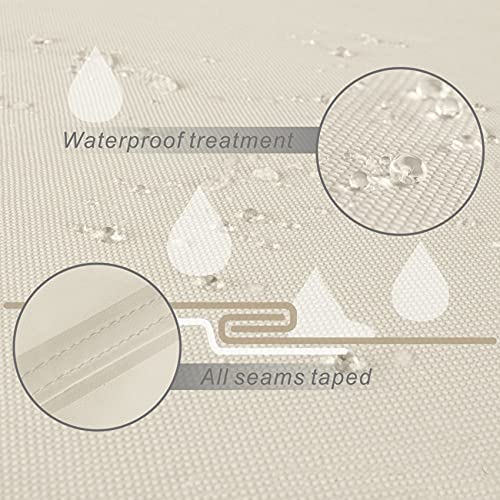 Porch Shield Fire Pit Cover - Waterproof 600D Heavy Duty Square Patio Fire Pit Table Cover Beige - 50 x 50 inch