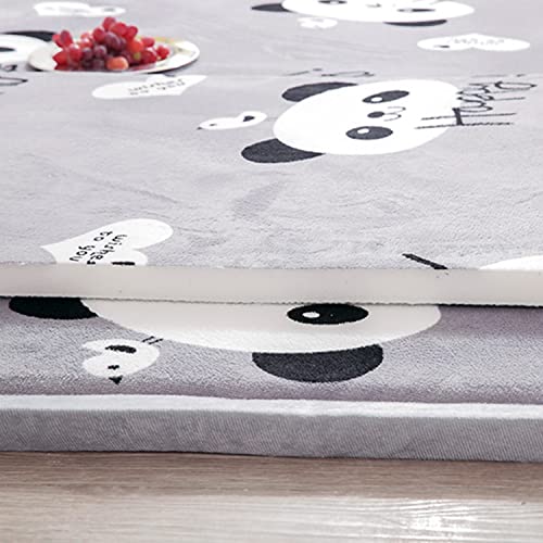 Loartee Kids Play Area Rug - 1.2" Soft & Thick Coral Velvet Nursery Rug, Crawling Mat for Toddler, Cute Rabbit Play Mat, Non-Toxic & Anti-Skid, Blue, Size:5.0'x5.0'(About 150x150cm)