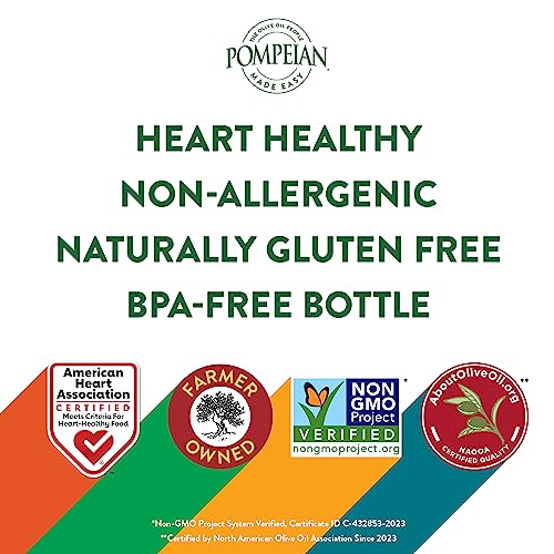 Pompeian Made Easy Bake Olive Oil, Ultra Light Taste, Perfect for Baking Foods such as Brownies and Cakes, American Heart Association Certified, Non-Allergenic, Non-GMO, 16 Fl Oz (Pack of 1)