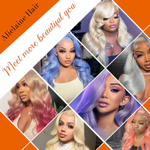Alielaine 613 13x6 Lace Front Wig Human Hair Transparent Lace Body Wave Blonde Lace Front Wigs Human Hair 613 HD Lace Frontal Wig Blonde Wig (36 Inch, 613 13x6 Body Wave Wigs)