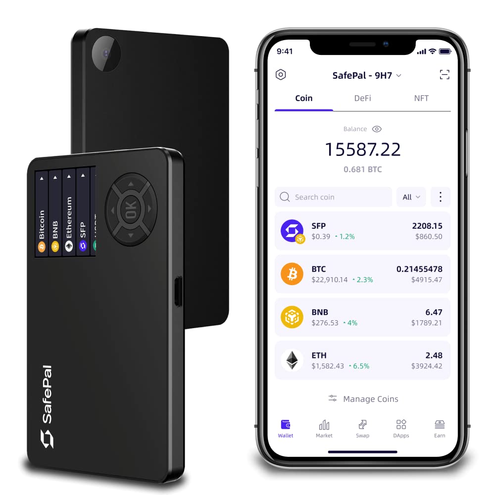 SafePal S1, Cryptocurrency Hardware Wallet, Cold Storage for Bitcoin, Ethereum and More Tokens, Securely Stores Private Keys, Seeds & Crypto Assets
