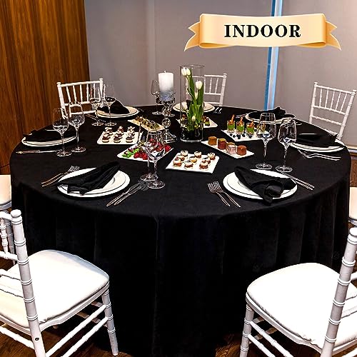 sancua Round Tablecloth - 120 Inch - Water Resistant Spill Proof Washable Polyester Table Cloth Decorative Fabric Table Cover for Dining Table, Buffet Parties and Camping, Teal