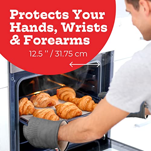 Mini Oven Mitts, Made with Recycled Cotton Infill, 480 F Heat Resistant, 1 Pair Red