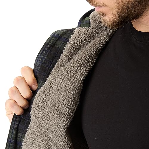 Smith's Workwear Men's Sherpa-Lined Hooded Flannel Shirt-Jacket, Blackwatch-463