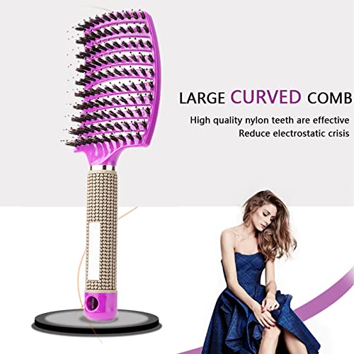 Detangling Brush 2 Pack,Boar Bristles Hair Brush without Pain Adds Shine and Makes Hair Smooth,Fast Drying Styling Massage Hairbrush for Women, Girls.Detangler Hair brush for Wet or Dry Hair.……