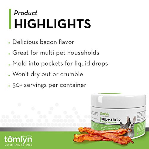 TOMLYN Pill-Masker Original Bacon-Flavored Paste for Dogs & Cats, 4oz