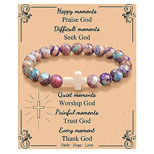 JoycuFF Get Well Soon Gifts for Women Cross Bracelets for Women Christian Religious Gifts