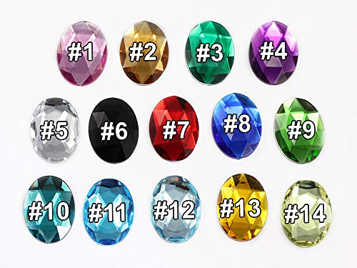 Allstarco KraftGenius 40x30mm Pink Fuchsia .NAT01 Large Flat Back Oval Acrylic Rhinestones Cosplay Costume Gems Plastic Jewels Embelishments DIY Crafts Gemstones - 4 Pieces