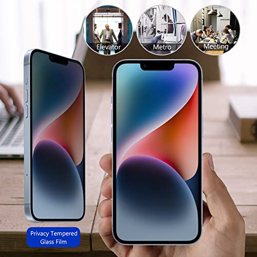 ProCase 2 Pack Screen Protector for iPhone 14 / iPhone 13 / iPhone 13 Pro 6.1 Inch, Tempered Glass Screen Film Guard for iPhone 14 2022 / iPhone 13/13 Pro 2021, Privacy
