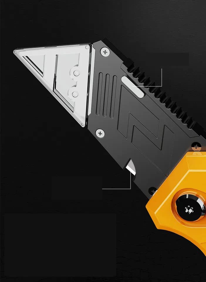 Veltec Pro Folding Utility Knife with 3 Extra SK5 Blades (Orange)