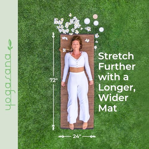 Yogasana Organic Cotton Yoga Mat - Non Slip Hand-Woven Foldable Yoga Rug Provides Excellent Comfort, Traction & Support - Travel Extra Thick Yoga Mats for Indoor & Outdoor Use - 24 x 72 Inches, Air