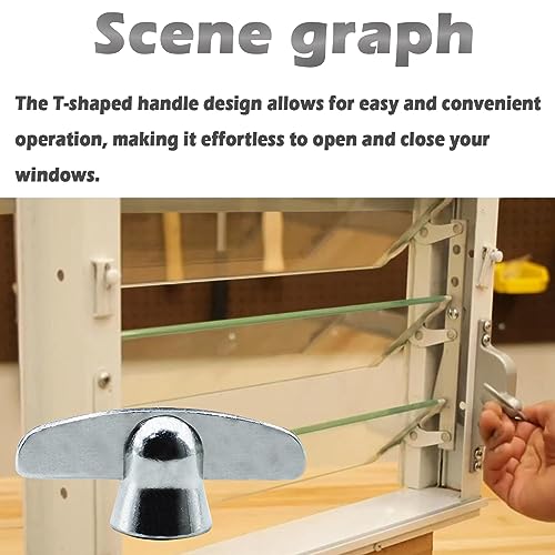 Follde Pella Window T-Crank, T-Crank Window Handle, 3/8" Spline Size (2 Pack) (Champagne)