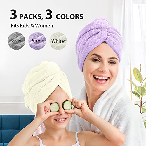 YFONG Larger Microfiber Hair Towel Wrap for Women, Purple, 30" X 10.2"