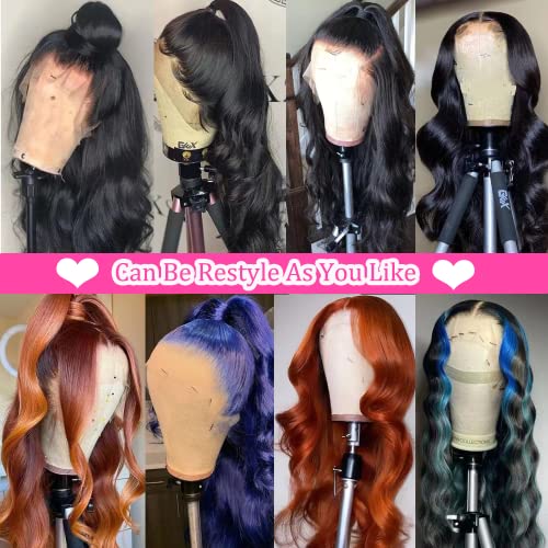 YELHADU Ombre Lace Front Wig Human Hair 1B/30 Highlight HD Frontal Glueless Wigs Human Hair Colored Ombre Brown 180 Density 13x4 Body Wave Lace Front Wigs Human Hair Pre Plucked 22 Inch