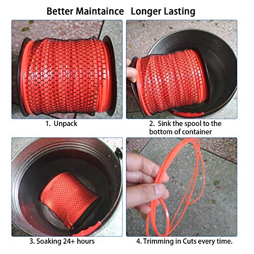 A ANLEOLIFE 1-Pound Commercial Square .095-Inch-by-212-ft String Trimmer Line Donut,with Bonus Line Cutter, Orange